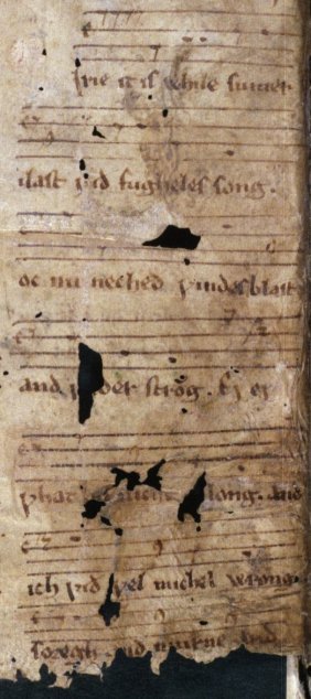 Manuscript of song Mirie It Is While Sumer Ilast